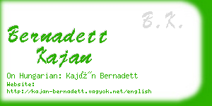 bernadett kajan business card